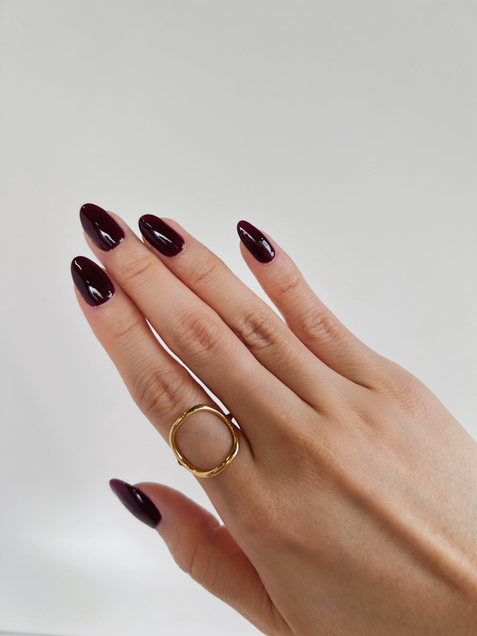 Leah Modern Minimalist Ring in 18k Gold PVD over a high-grade brass core