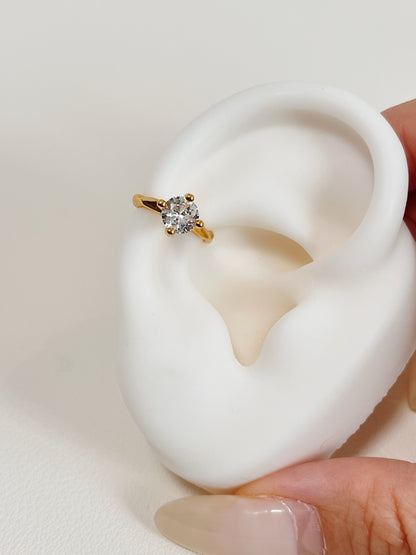 Ear inspiration featuring minimalist solitaire cuff.