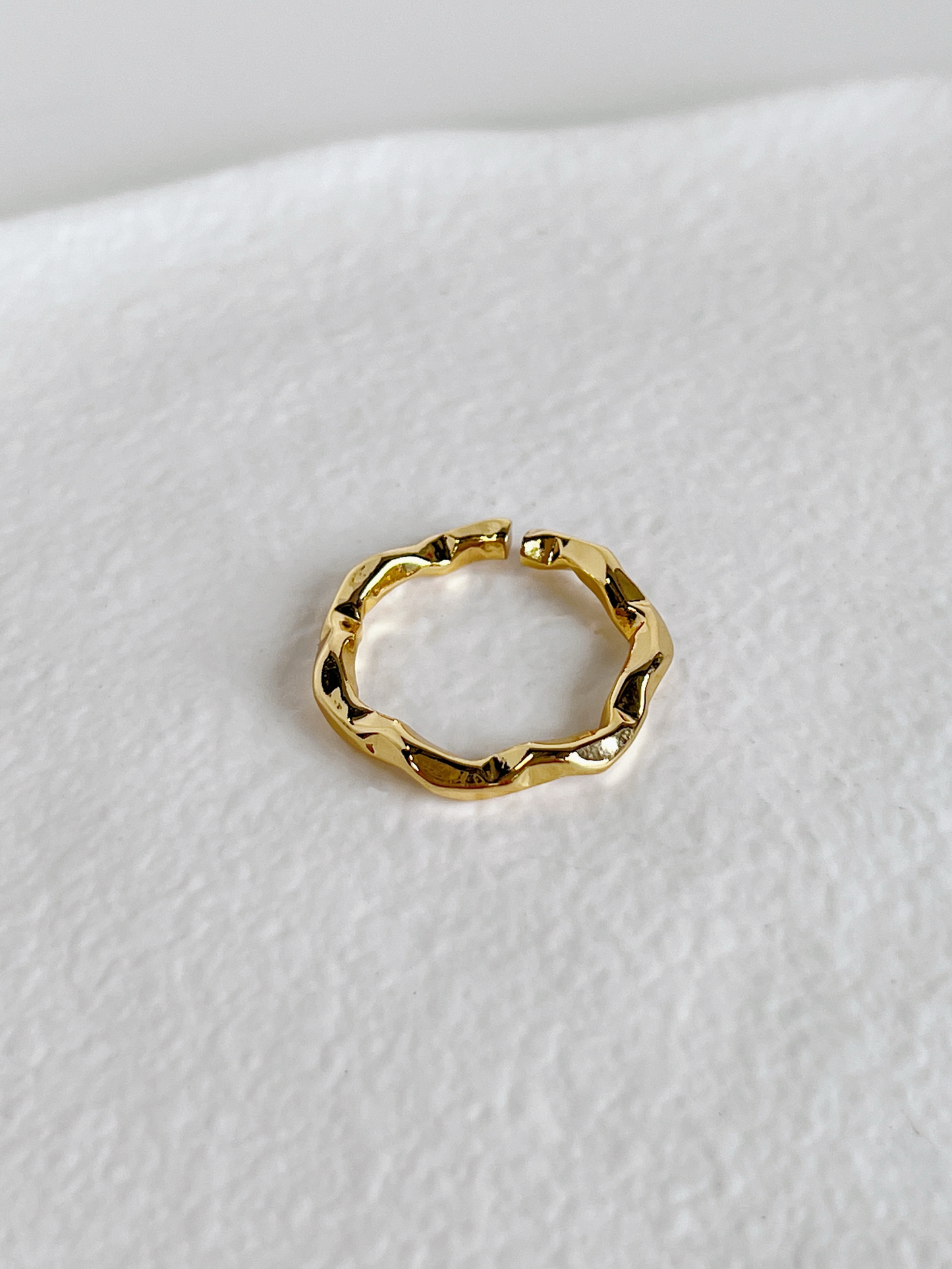 Marina Minimalist Irregular Ring in 18k Gold PVD fluid brass core