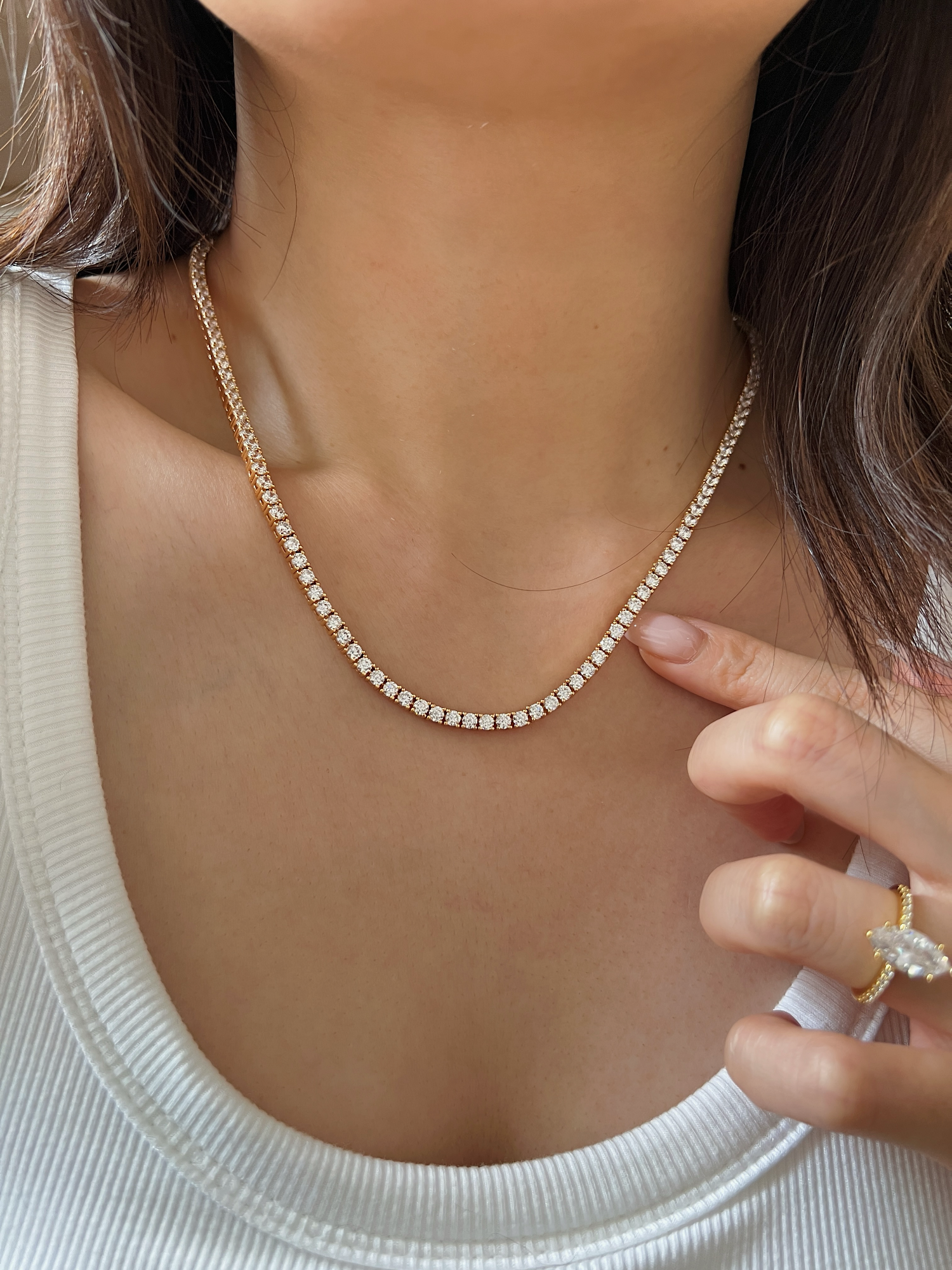 Monica Classic Tennis Necklace | 5A Cubic Zirconia – Aurous Atelier