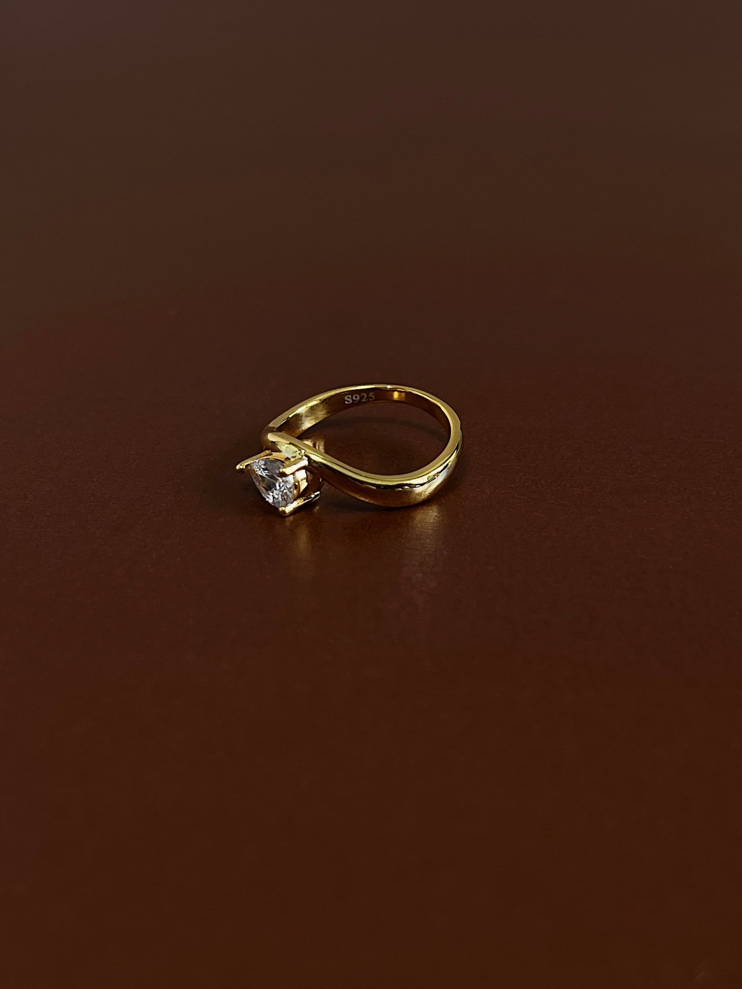 s925 stamp hallmark detail inside gold vermeil ring band