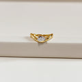Nova Pear Solitaire Wave Ring