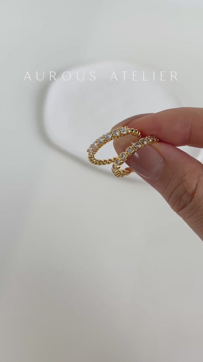 Nura Beaded Diamond Half Eternity Ring