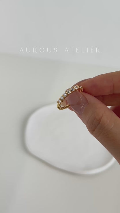 Nura Beaded Diamond Half Eternity Ring