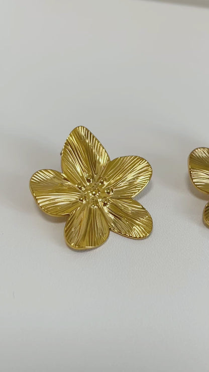 Magnolia Flower Stud Earrings