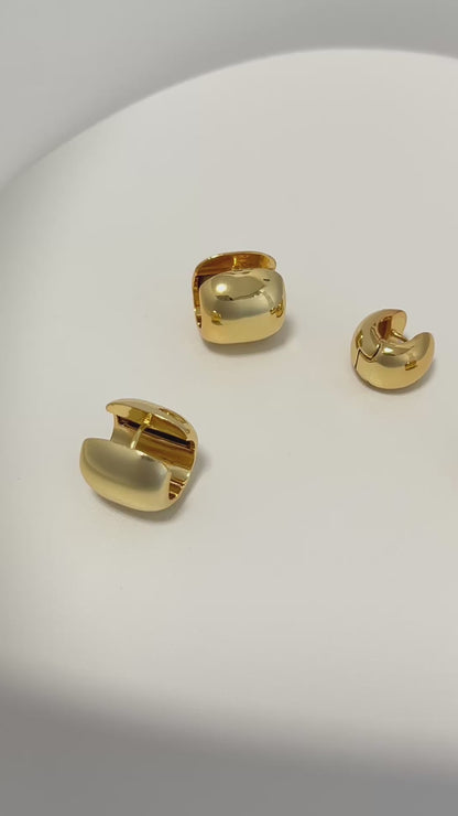 Sasha Bold Dome Huggie Hoops