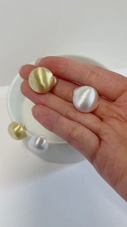 Tyla Brushed Dome Clip On Earrings