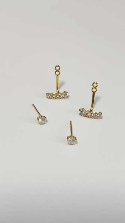 Navis CZ Diamond Ear Jacket Earrings