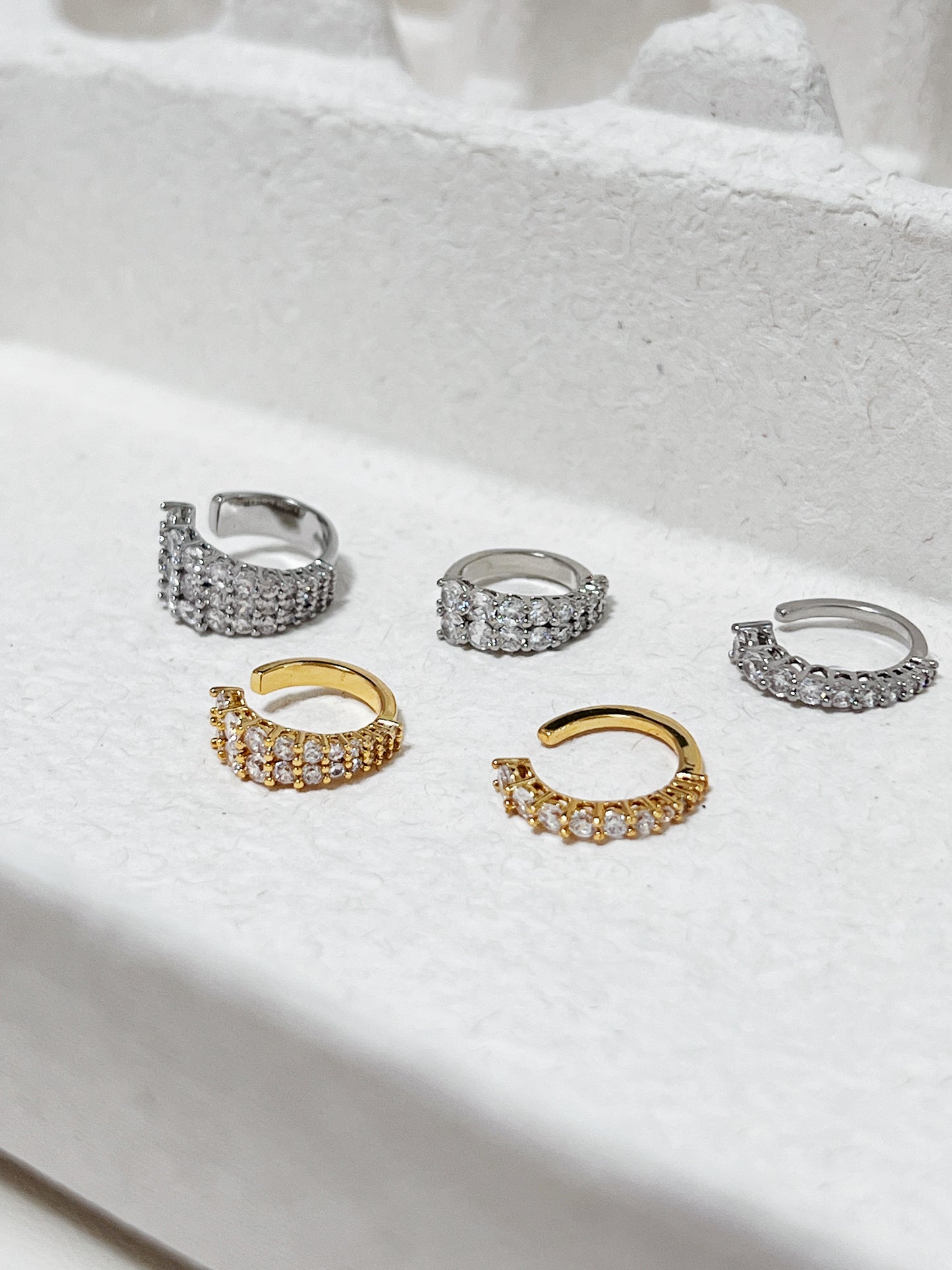 Emily Pavé Cuff in 18k Gold highlighting high-polish finish