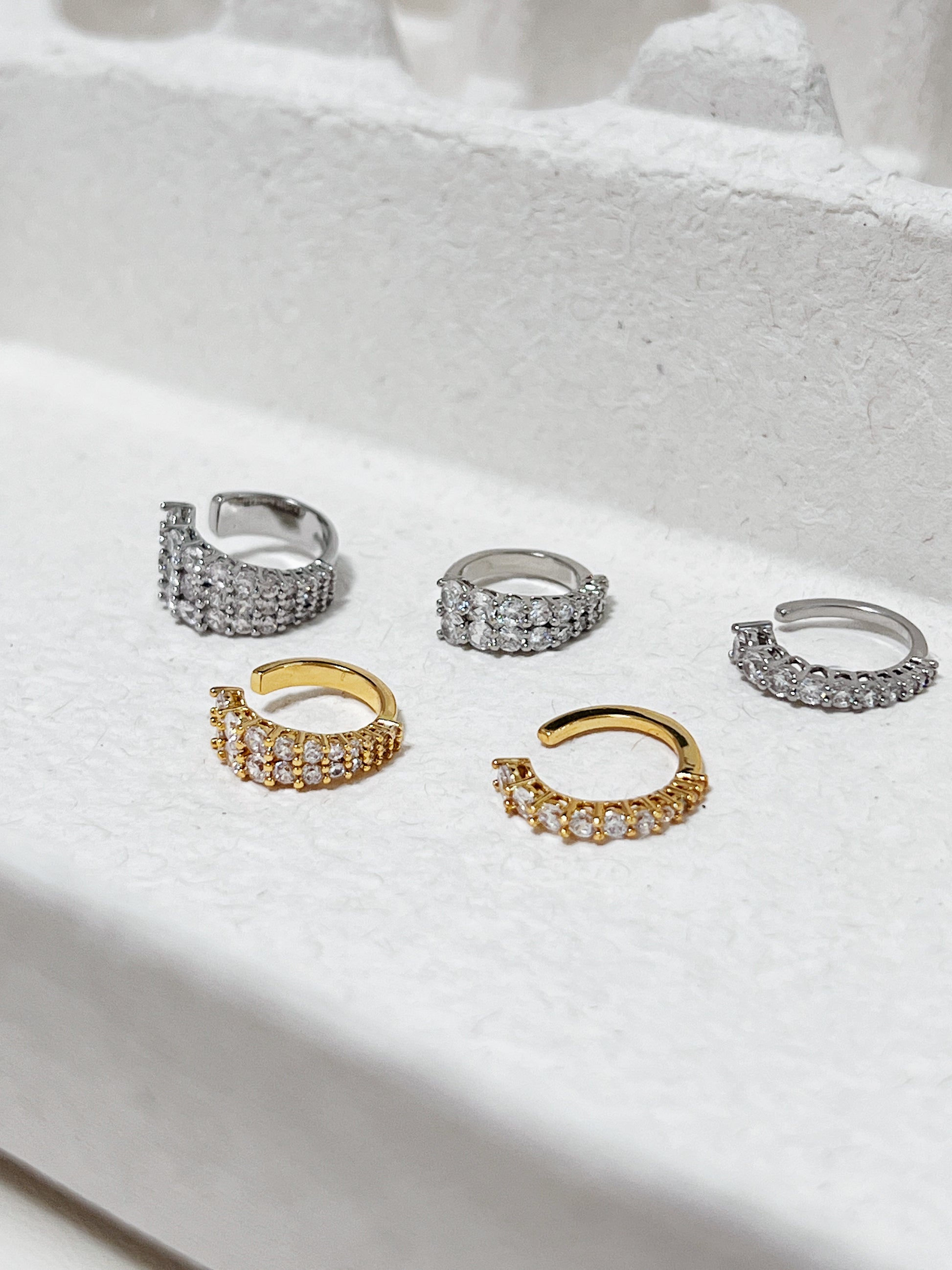 Emily Pavé Cuff in 18k Gold highlighting high-polish finish
