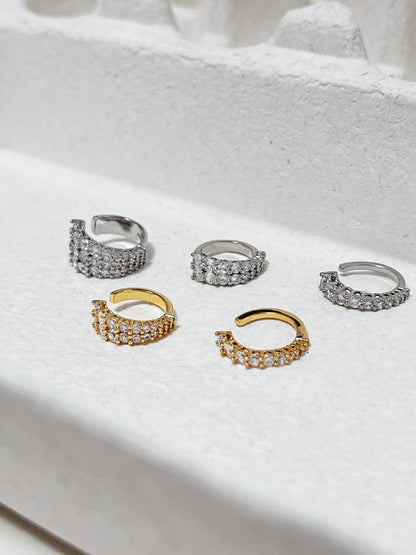 Emily Pavé Cuff in 18k Gold highlighting high-polish finish
