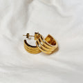 Lucia Chunky Ribbed Hoop Earrings