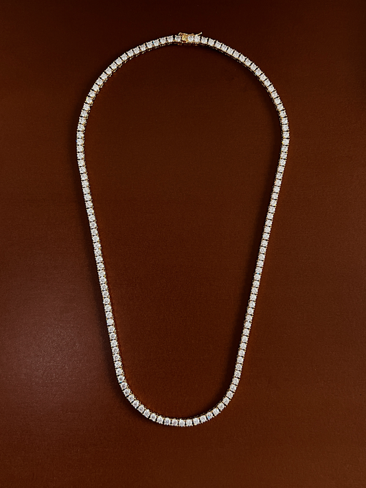 Delicate individual stone baskets on monica classic tennis bracelet showcasing brilliant white light reflection qualities
