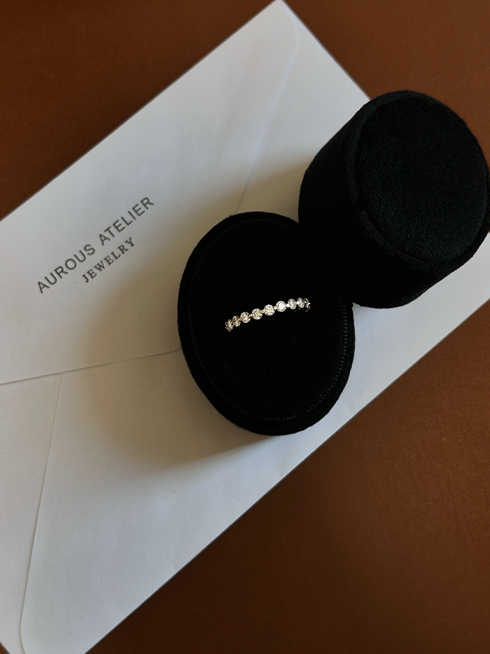 Luxury jewelry catalog display focusing on the precision facet work of a lab diamond alternative ring