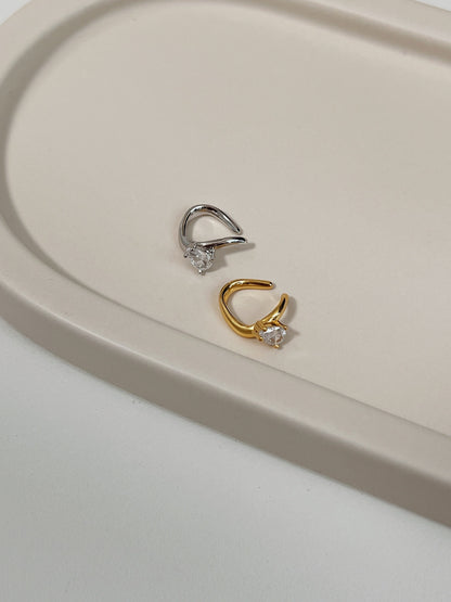 Non-pierced Tiffany ear cuff with high-shine tarnish-proof finish