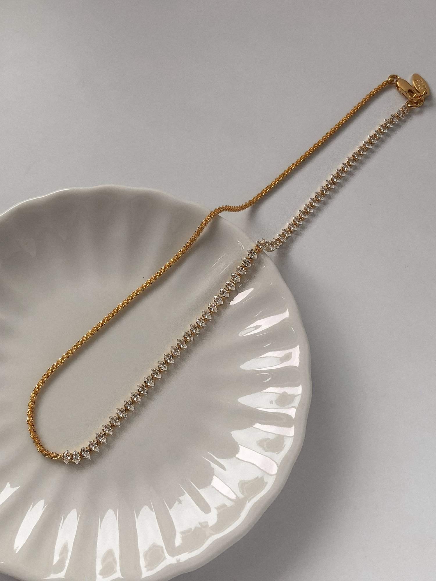 top view of limited edition hypoallergenic solid brass core hybrid statement jewellery