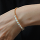 Vera Half Pearl Half Tennis Chain Bracelet