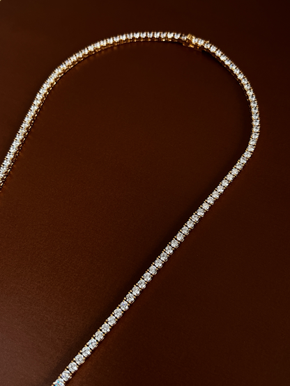 Close up of high quality gold vacuum plated four prong stone setting links