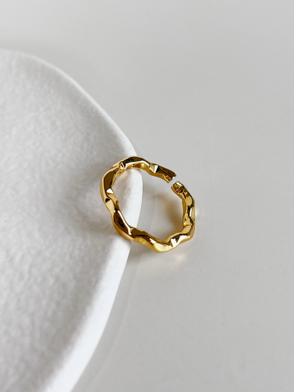 Delicate gold rings for women highlighting the smooth low profile