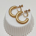 Zora Brushed Clip On Hoop Earrings