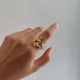 Amber Gold Hammered Ring