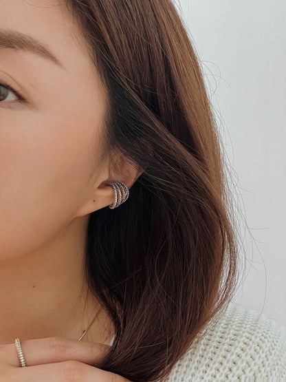 Ear stack inspiration featuring Aurelia pavé gold cuff.