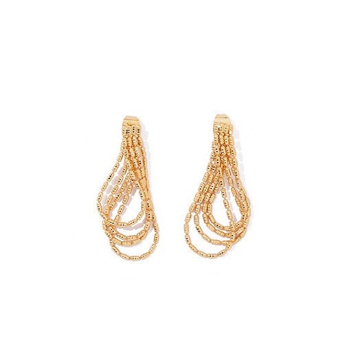 Elegant multi-strand gold earrings - fashionable jewelry for women