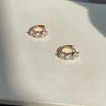Gene Round Brilliant Cut CZ Hoop Earrings