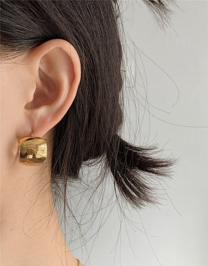 18K Gold Chunky Hoop Earrings, Wide Thick Hoops, Gold Solid Hoop Earrings, Minimalist Hoop Earrings, Vintage Hoops, Statement Hoop Earrings