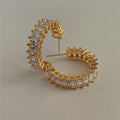Lucille Radiant Cut Diamond CZ Hoop Earrings