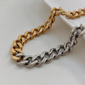 Chunky Two Tone Cuban Chain Necklace