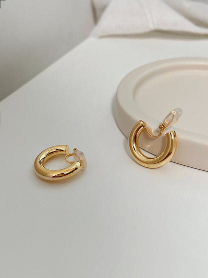 Clip On Earrings, 18K Gold Clip On Hoop Earrings, Gold Hoop Earrings, Statement Hoops, Non Pierced Earrings, Bold Clip On Hoops NEW UPGRADE