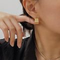 Carol Gold Pearl Twisted Hoop Earrings