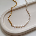 Colette Half Pearl Half Chain Necklace
