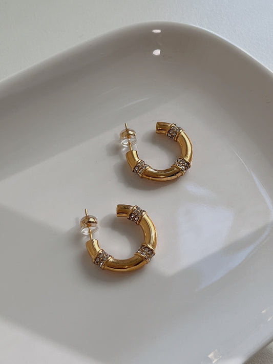 gold hoop earrings, pave hoop earrings, gold chunky hoops, statement hoop earrings, minimalist hoops, cz earrings, cz pave gold hoops, unique hoop earrings, 18k gold plated hoop earrings, 18k gold earrings, medium hoops