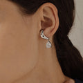 Lisa Tear Drop CZ Cuff Earrings