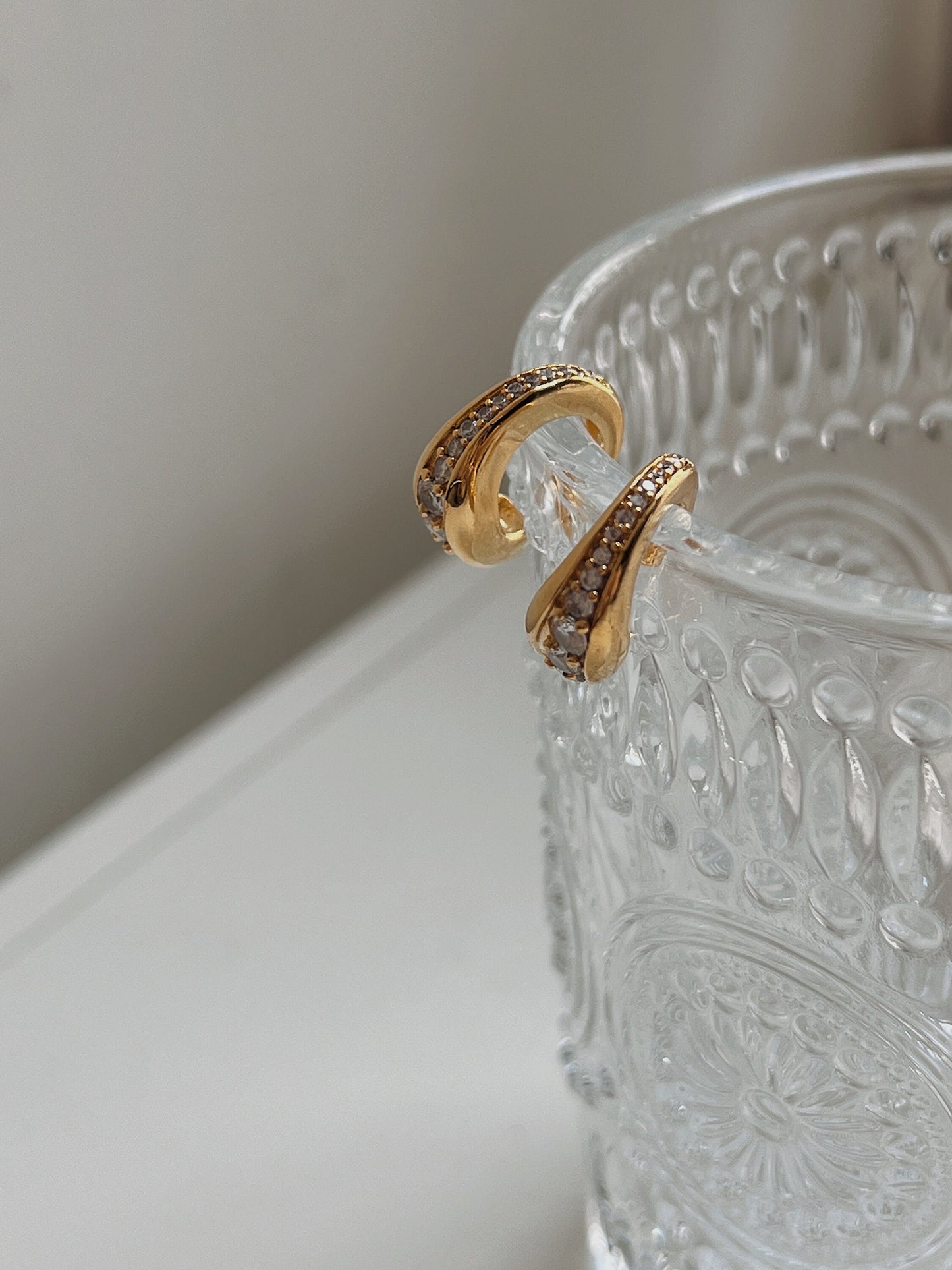 Architectural tapered band design of Marissa gold cuff