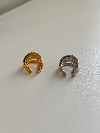 Back view of Aurelia waterproof pavé ear cuff