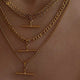 Vick Gold T Bar Chain Necklace