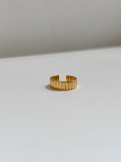 Front view of gold Kate ear cuffs
