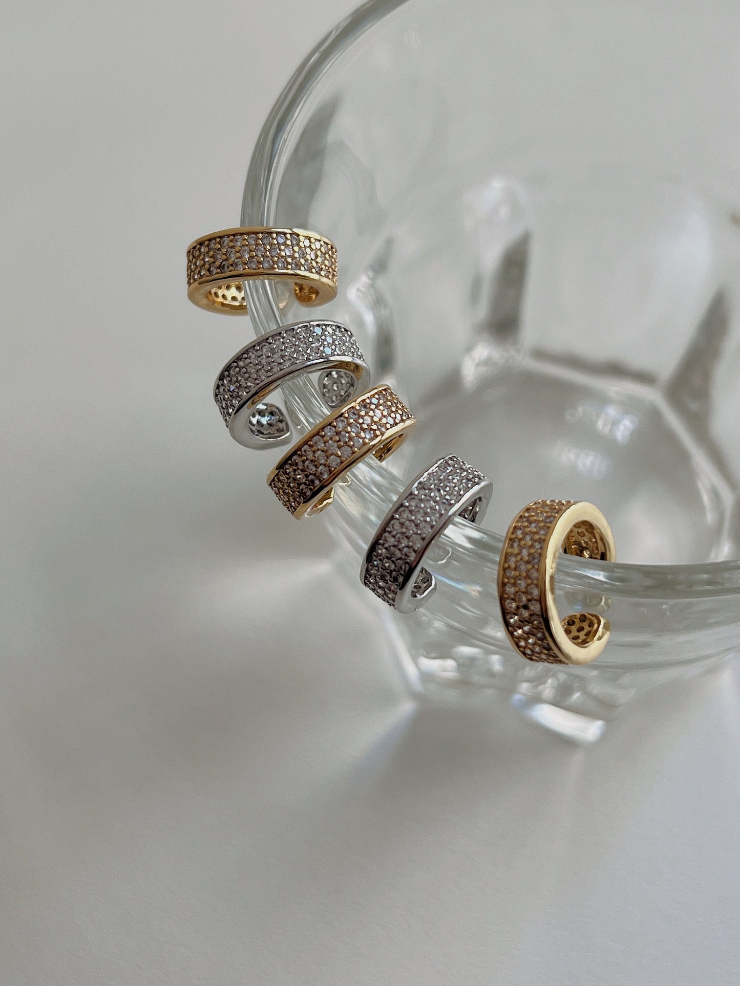 Close up of 14K gold plating texture on Priscilla cuff.