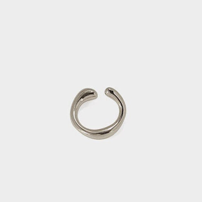 Rhodium Silver Leia Minimalist Cuff for a resilient daily ear stack