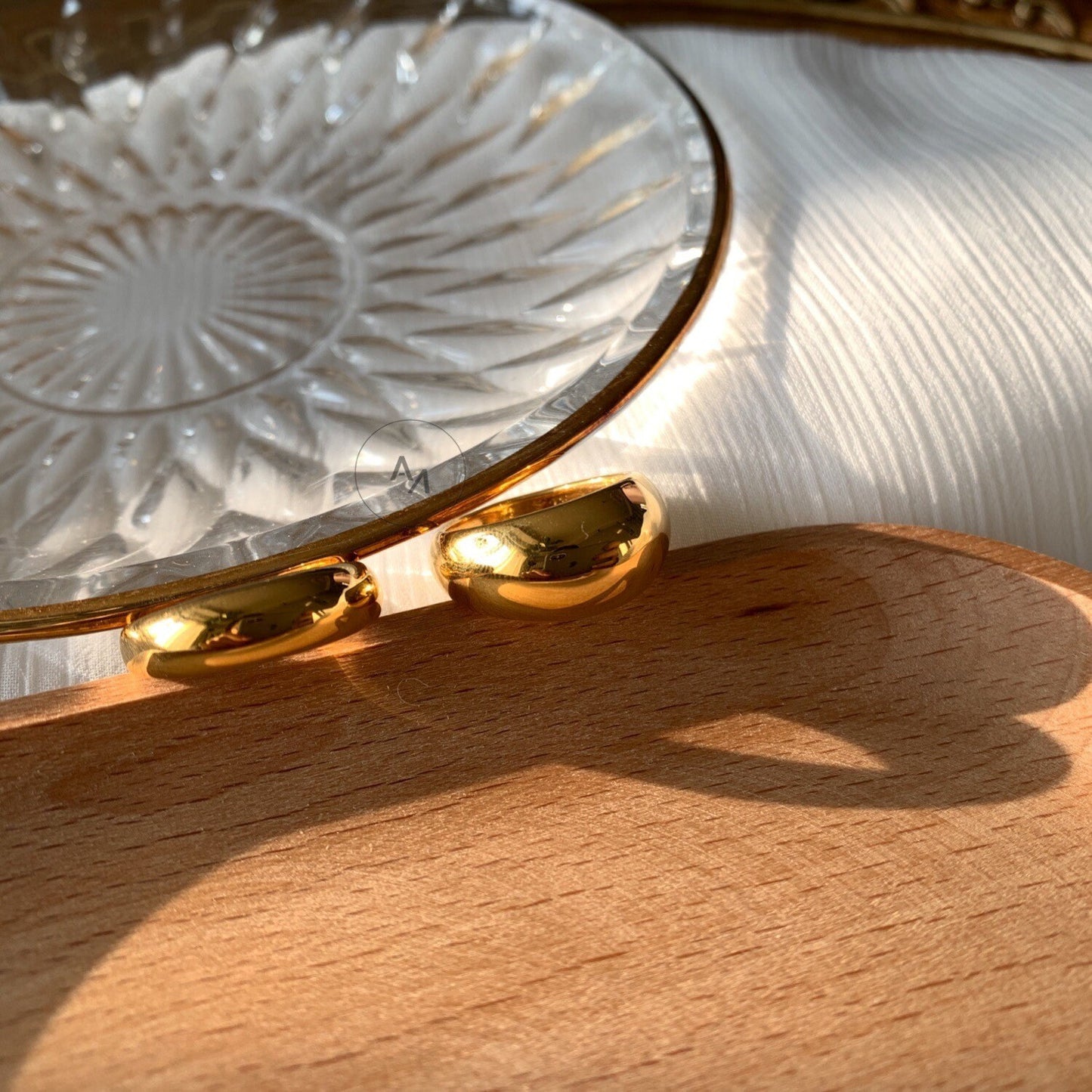 Waterproof 18k gold pvd statement band by Aurous Atelier