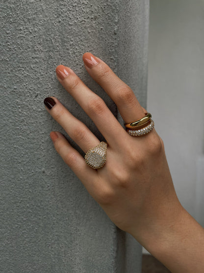 Luxe handscape with 18k gold pvd and brilliant stones NYC