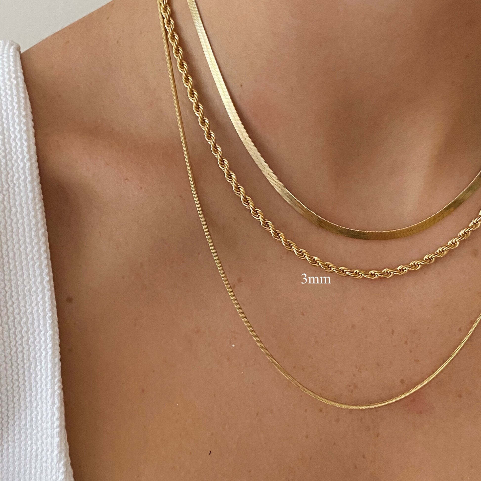 Lifestyle view of sweat proof jewellery strands designed for active everyday luxury wear