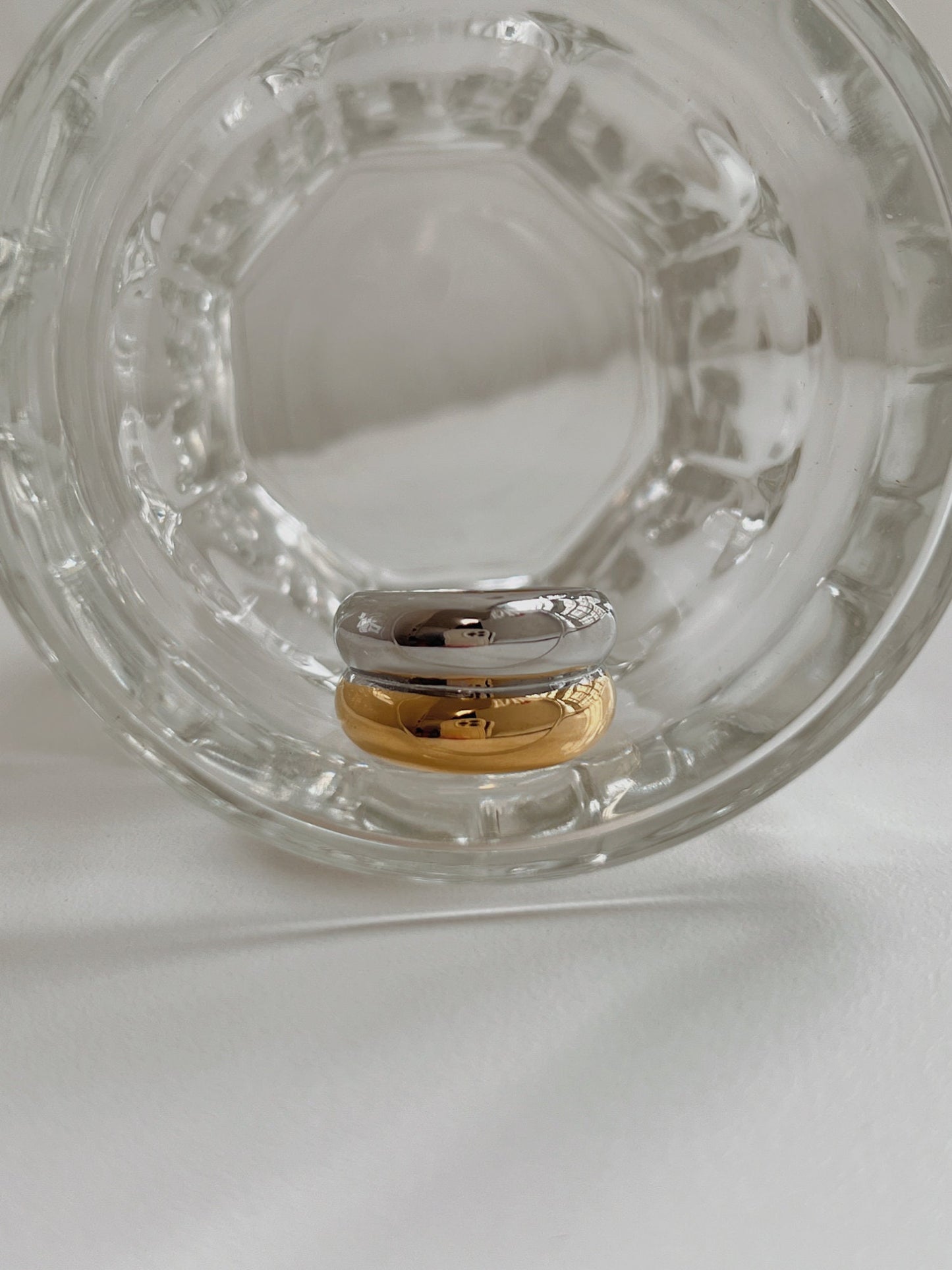 Waterproof 18k gold pvd two tone ring by Aurous Atelier