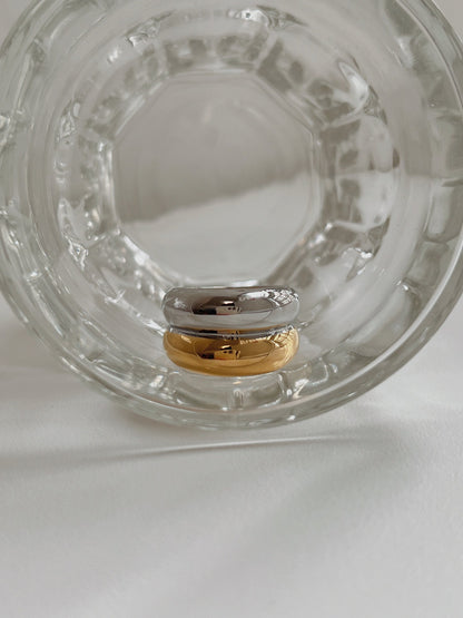 Waterproof 18k gold pvd two tone ring by Aurous Atelier